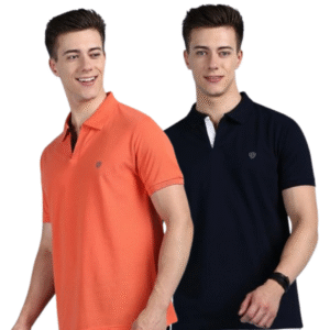 Lux Cozi Men's Super Combed Cotton Rich Solid Regular Fit Polo Neck Half Sleeve Casual T-Shirt | Polo T-Shirt for Men | Pack of 2 |